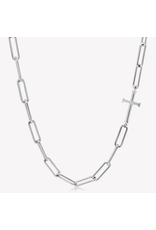 Rizen Rizen 390007SS Chain Breaker Cross Silver Necklace