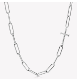 Rizen Rizen 390007SS Chain Breaker Cross Silver Necklace