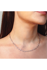 Rizen Rizen 390007SS Chain Breaker Cross Silver Necklace