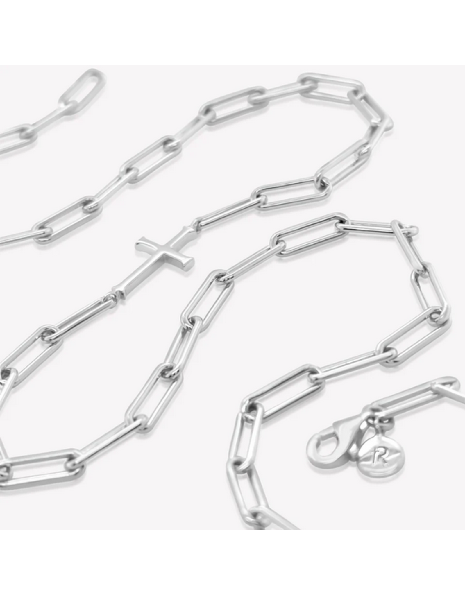 Rizen Rizen 390007SS Chain Breaker Cross Silver Necklace