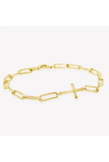 Rizen Rizen 590008GD-19 Chain Breaker Cross Gold Bracelet