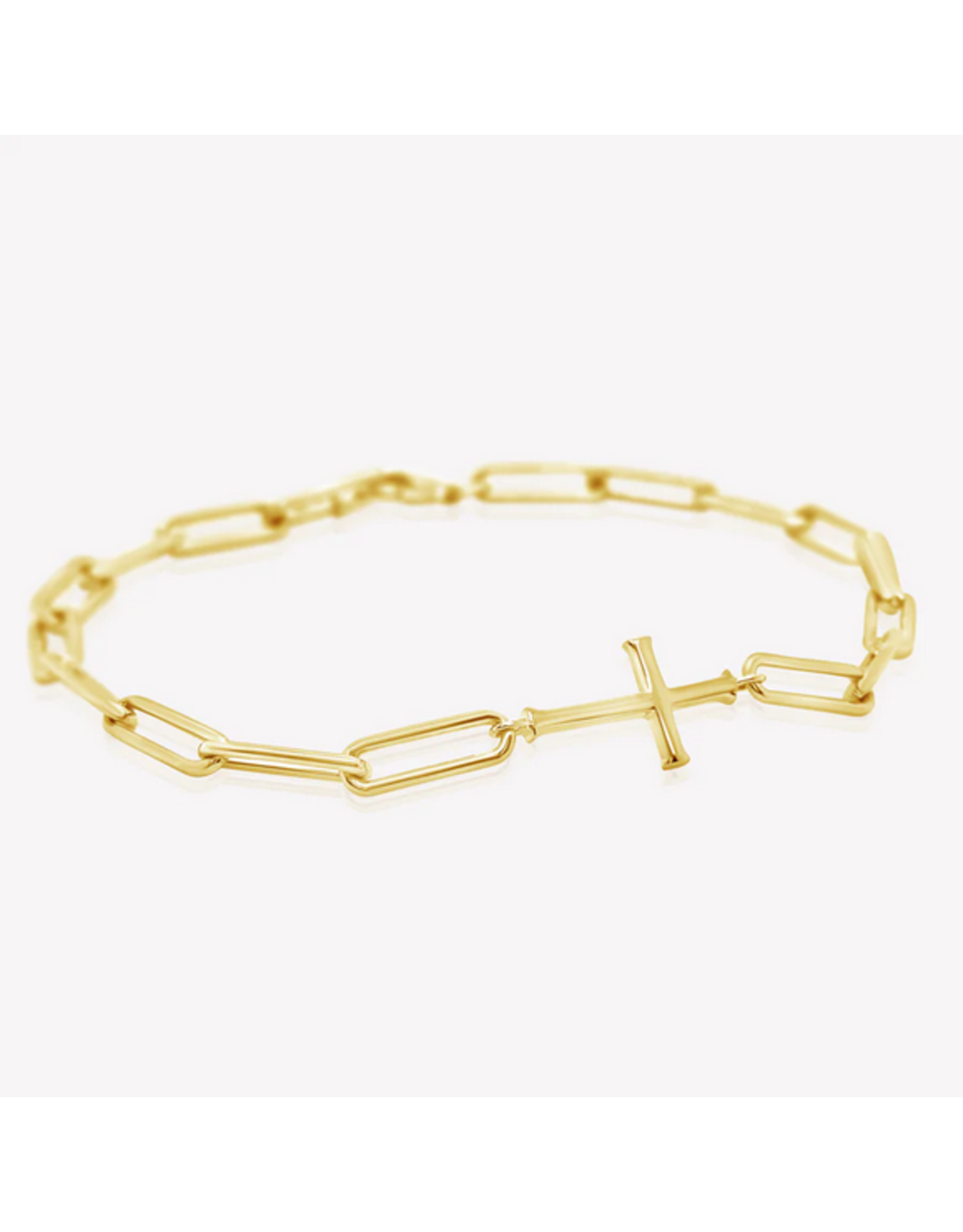 Rizen Rizen 590008GD-19 Chain Breaker Cross Gold Bracelet