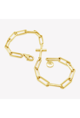 Rizen Rizen 590008GD-19 Chain Breaker Cross Gold Bracelet