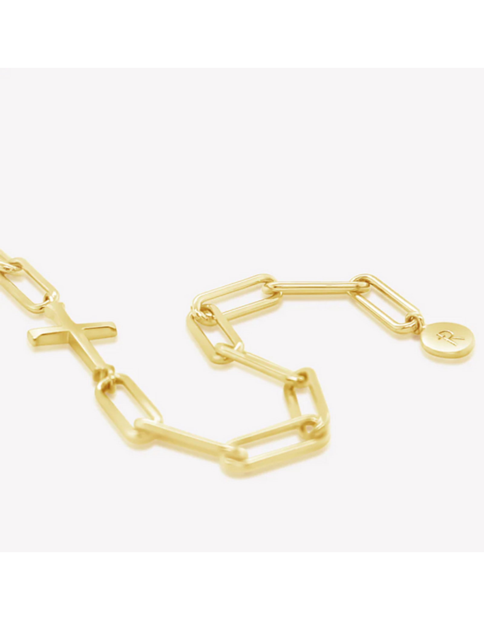 Rizen Rizen 590008GD-19 Chain Breaker Cross Gold Bracelet