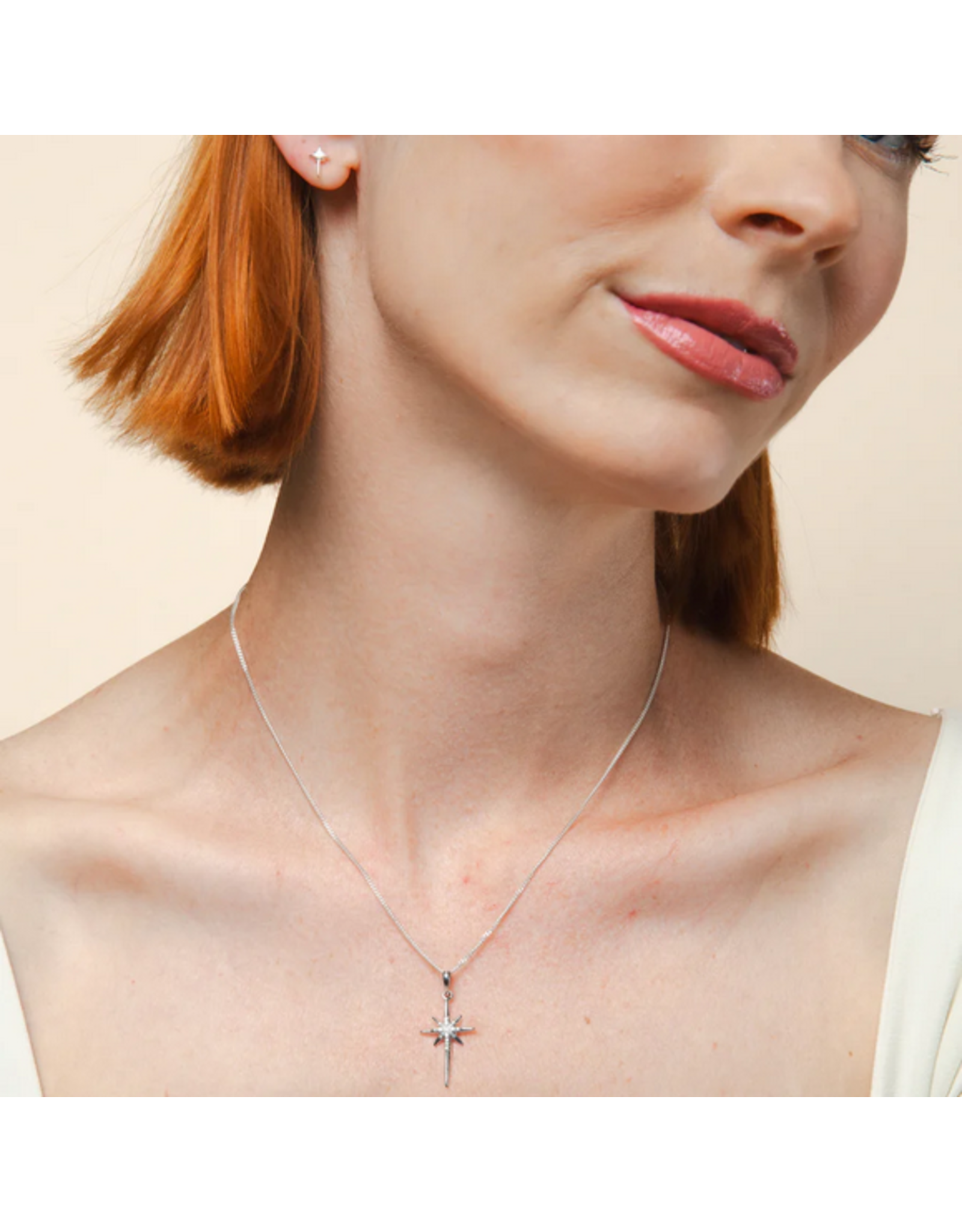 Rizen Rizen 390022SS-CZ Adoring Star Necklace Silver