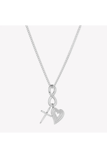 Rizen Rizen 390023SS Faith Hope Love Necklace Silver