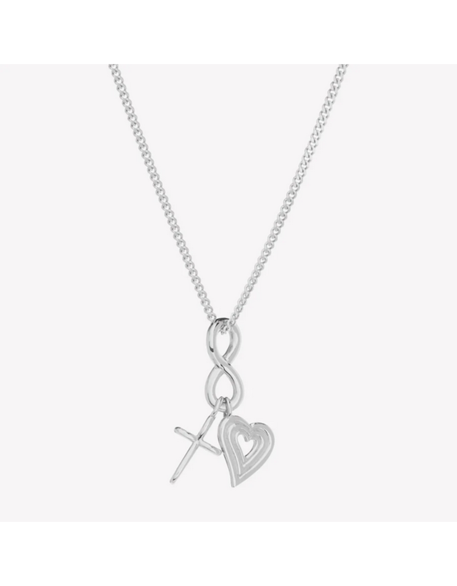 Rizen Rizen 390023SS Faith Hope Love Necklace Silver