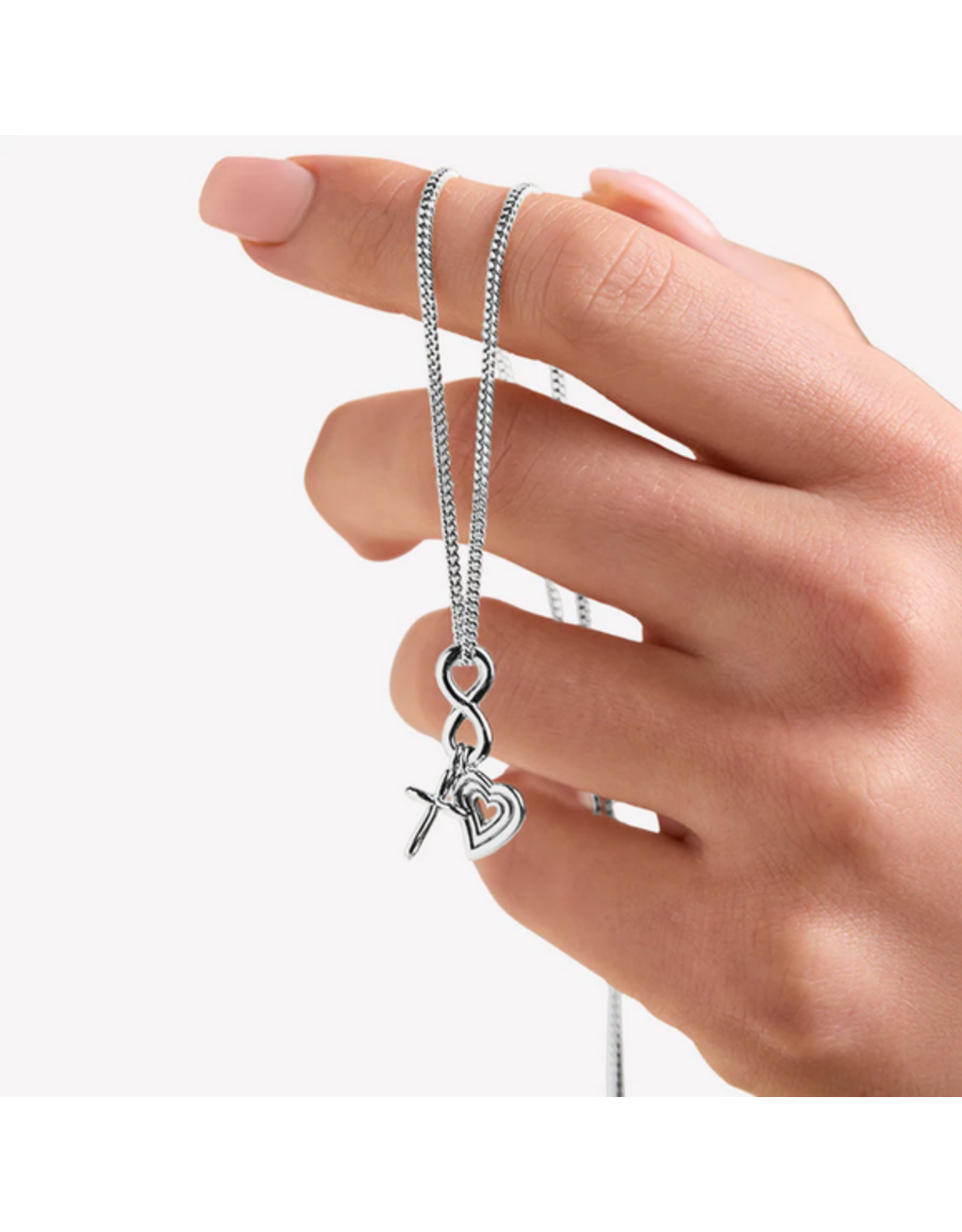 Rizen Rizen 390023SS Faith Hope Love Necklace Silver