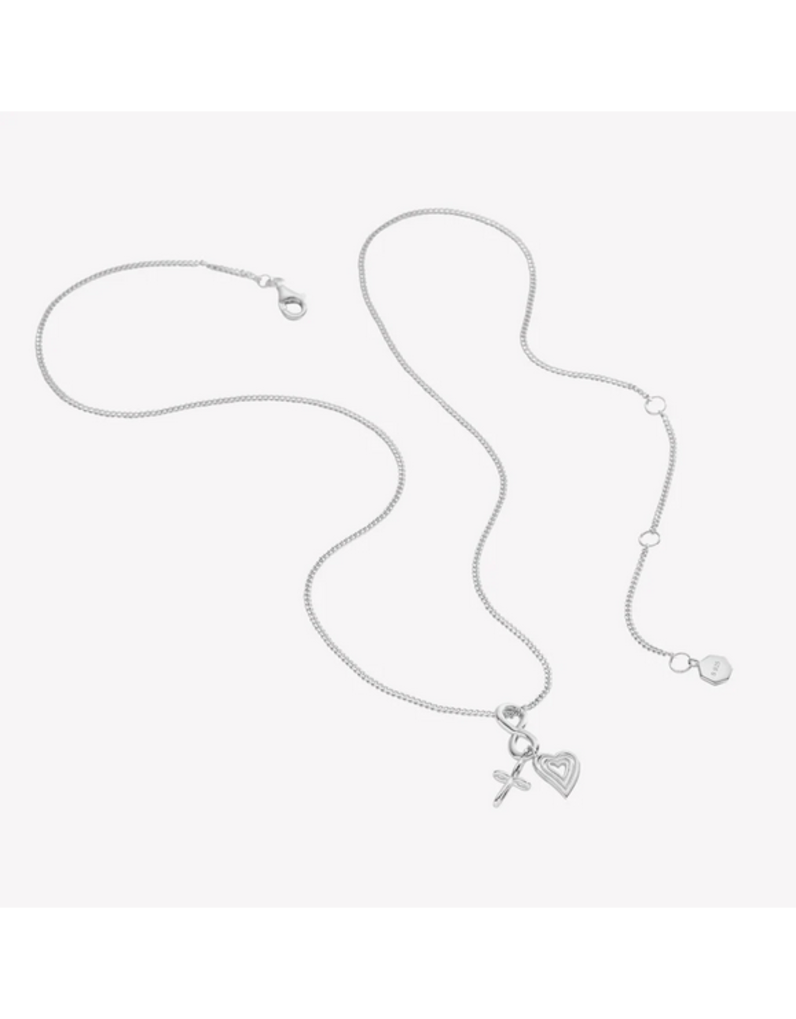 Rizen Rizen 390023SS Faith Hope Love Necklace Silver