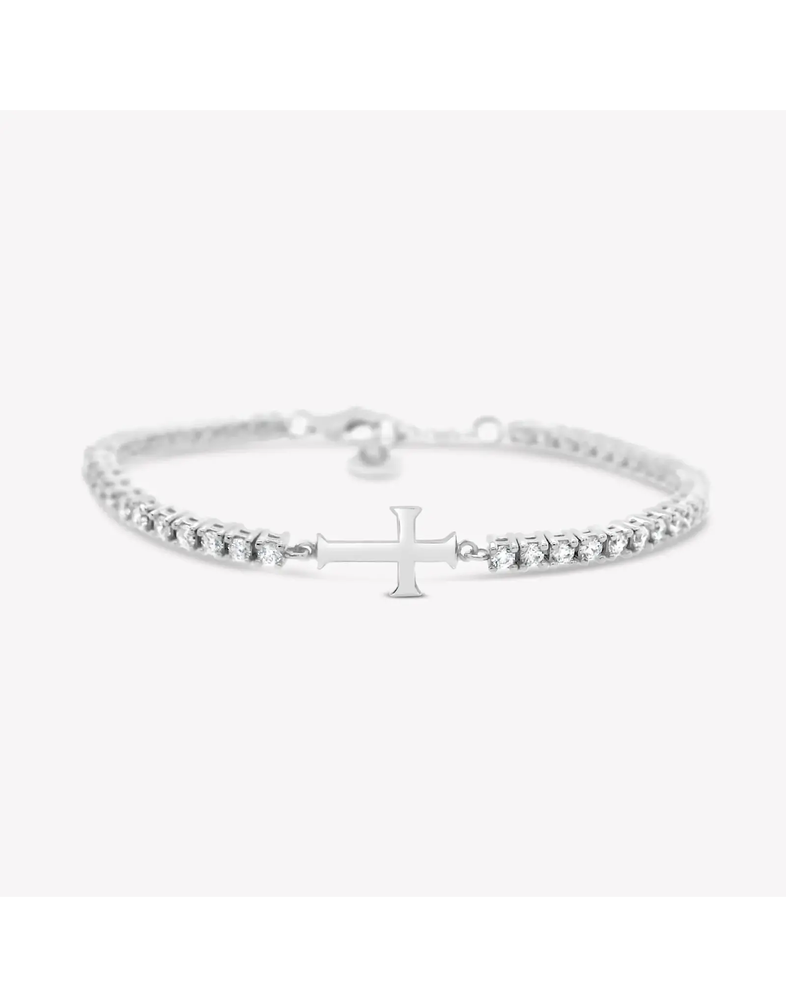 Rizen Rizen 590014SS-CZ-18 Luminous Cross Tennis Silver Bracelet 18cm