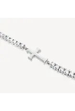 Rizen Rizen 590014SS-CZ-18 Luminous Cross Tennis Silver Bracelet 18cm