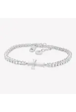 Rizen Rizen 590014SS-CZ-18 Luminous Cross Tennis Silver Bracelet 18cm