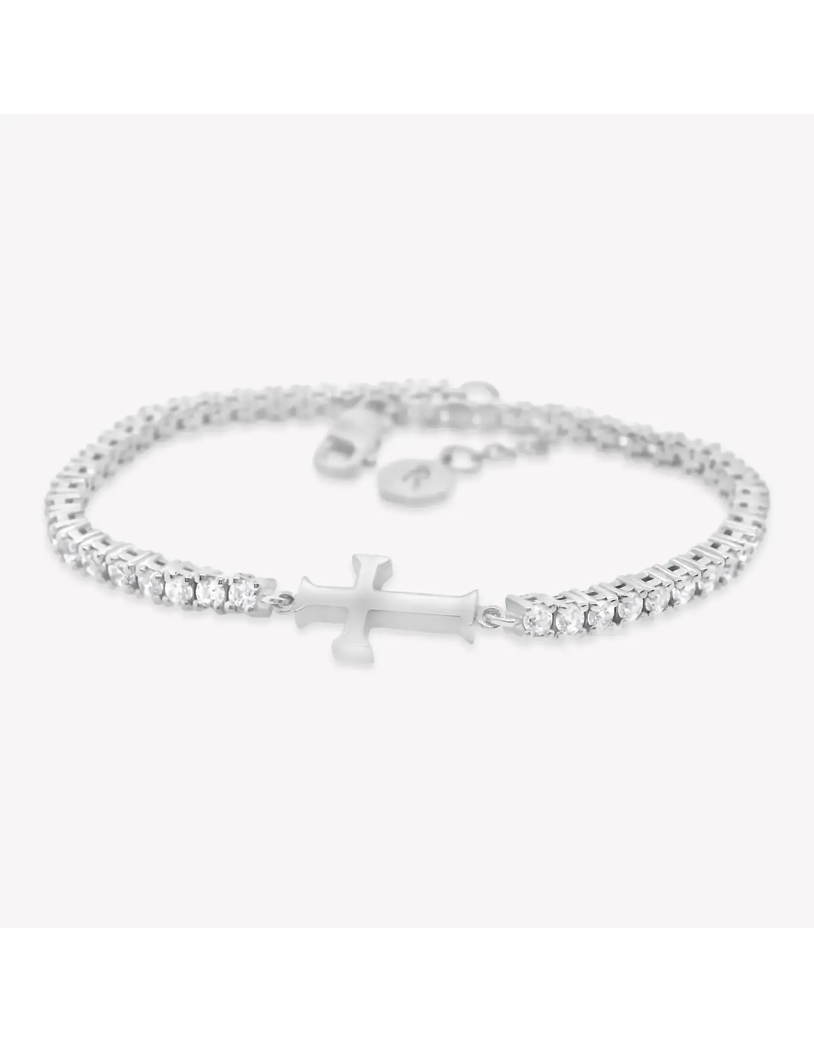 Rizen Rizen 590014SS-CZ-18 Luminous Cross Tennis Silver Bracelet 18cm