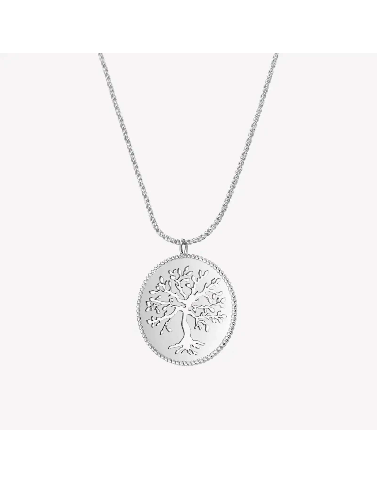 Rizen Rizen 390002SS Olive Tree Rooted Rope Silver Necklace