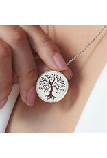 Rizen Rizen 390002SS Olive Tree Rooted Rope Silver Necklace Rizen Rizen 390002SS Olive Tree Rooted Rope Silver Necklace