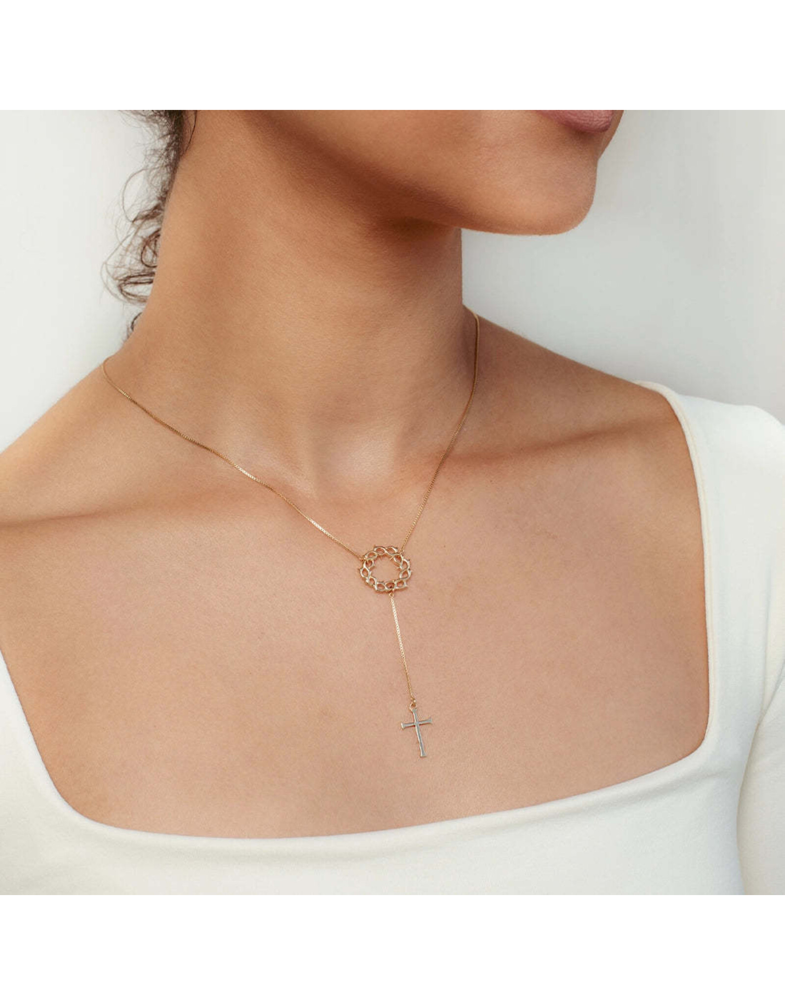 Rizen Rizen 390004SS Crown of Thorns Y Necklace