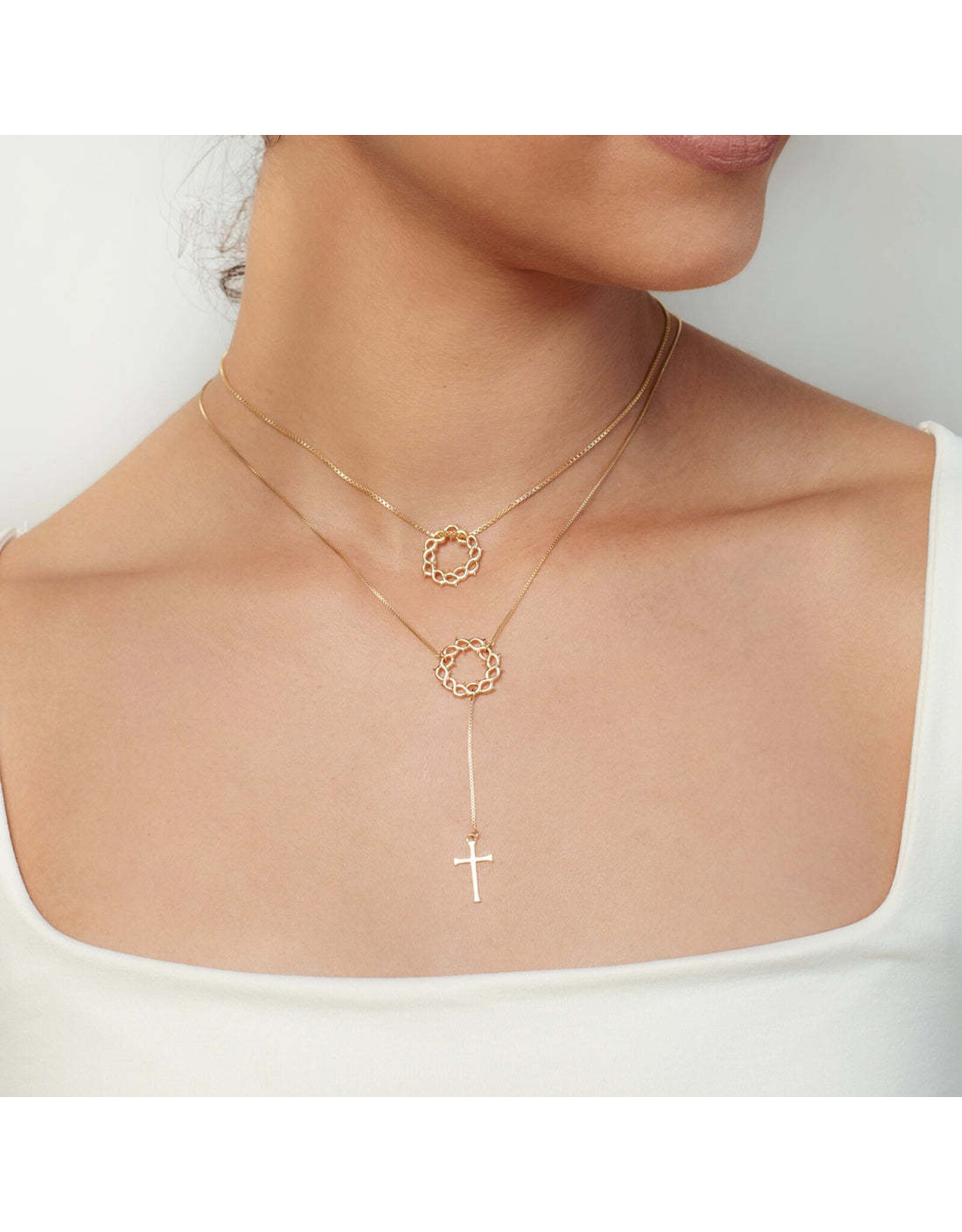 Rizen Rizen 390004SS Crown of Thorns Y Necklace