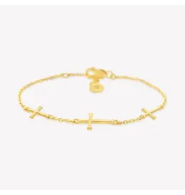 Rizen Rizen 590005GD-17 Calvary Cross Bracelet Gold