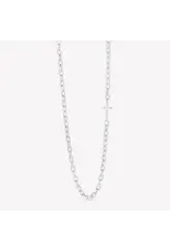 Rizen Rizen 390017SS Mini Chain Breaker Cross Silver Necklace