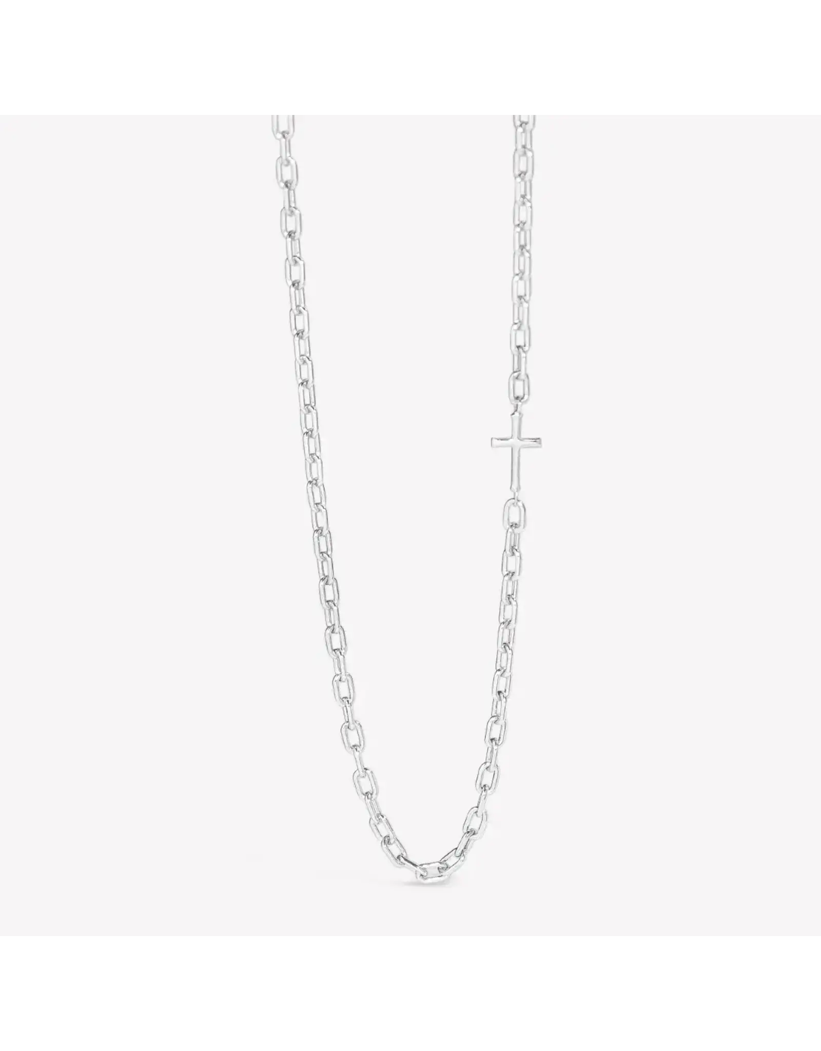 Rizen Rizen 390017SS Mini Chain Breaker Cross Silver Necklace