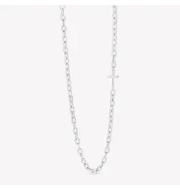Rizen Rizen 390017SS Mini Chain Breaker Cross Silver Necklace