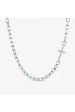 Rizen Rizen 390017SS Mini Chain Breaker Cross Silver Necklace