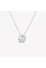 Rizen Rizen 390010SS-WT Ebenezer Solitaire White Topaz Silver Necklace