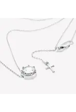 Rizen Rizen 390010SS-WT Ebenezer Solitaire White Topaz Silver Necklace