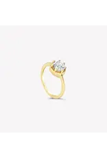 Rizen Rizen 190010GD-WT Ebenezer Solitaire White Topaz Gold Ring