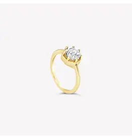 Rizen Rizen 190010GD-WT Ebenezer Solitaire White Topaz Gold Ring
