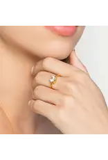 Rizen Rizen 190010GD-WT Ebenezer Solitaire White Topaz Gold Ring