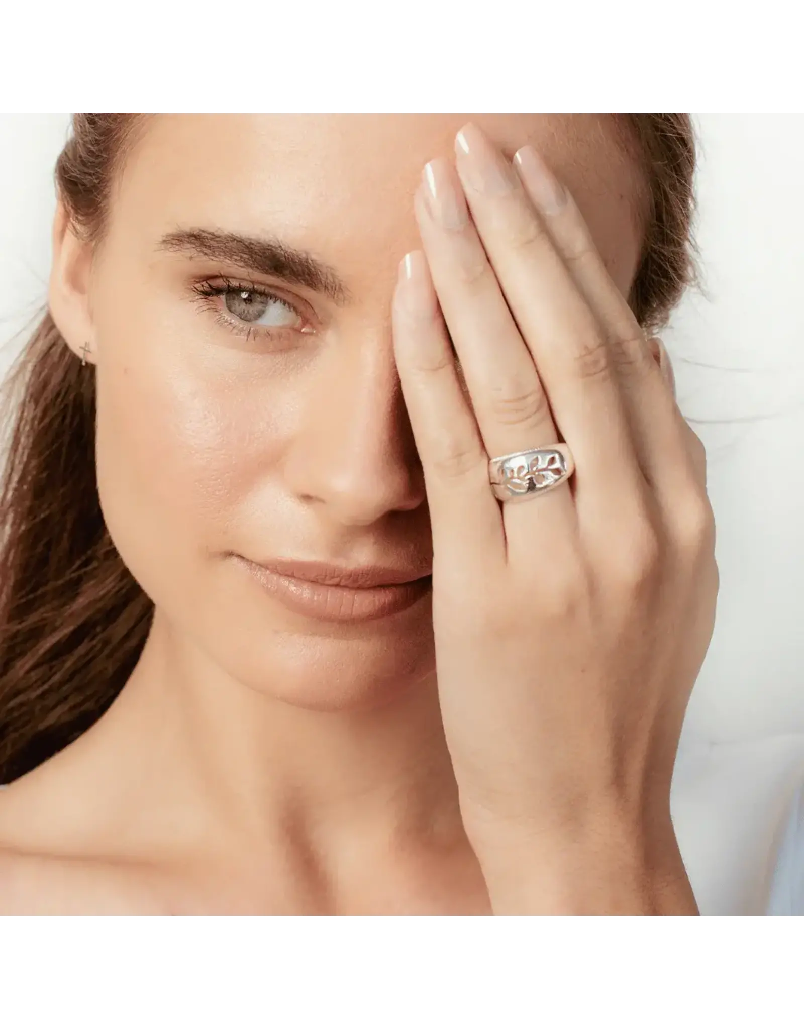 Rizen Rizen 190009SS Olive Branch ring Silver