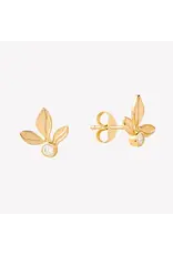 Rizen Rizen 290023GD-CZ Olive Leaf Stud Earring Rizen Rizen 290023GD-CZ Olive Leaf Stud Earring