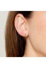 Rizen Rizen 290010GD-WT Ebenezer Solitaire White Stud Gold Earrings Rizen Rizen 290010GD-WT Ebenezer Solitaire White Stud Gold Earrings