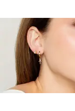 Rizen Rizen 290010GD-WT Ebenezer Solitaire White Stud Gold Earrings Rizen Rizen 290010GD-WT Ebenezer Solitaire White Stud Gold Earrings