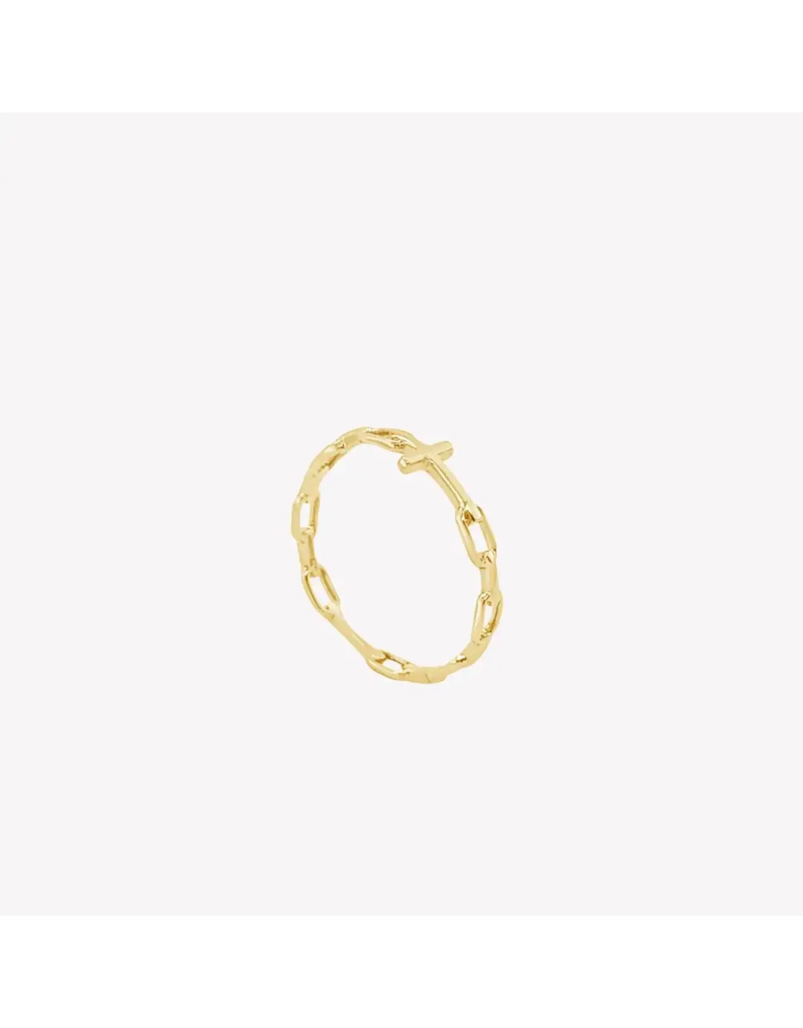 Rizen Rizen 190017GD Chain Breaker Cross Gold Ring