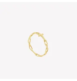 Rizen Rizen 190017GD Chain Breaker Cross Gold Ring