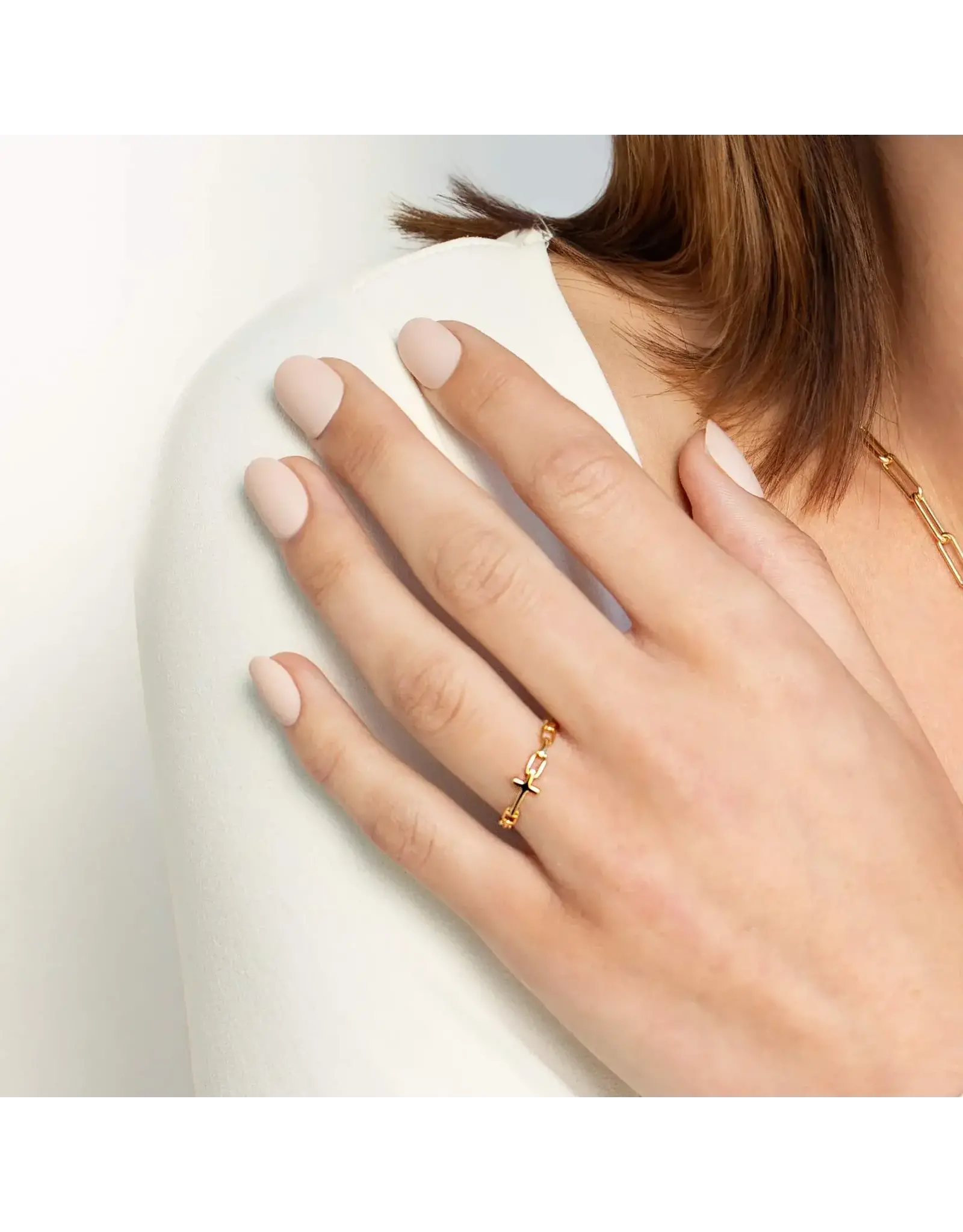 Rizen Rizen 190017GD Chain Breaker Cross Gold Ring