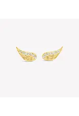 Rizen Rizen 290021GD-CZ Divine Wings Earring Gold