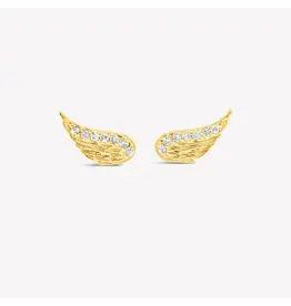 Rizen Rizen 290021GD-CZ Divine Wings Earring Gold