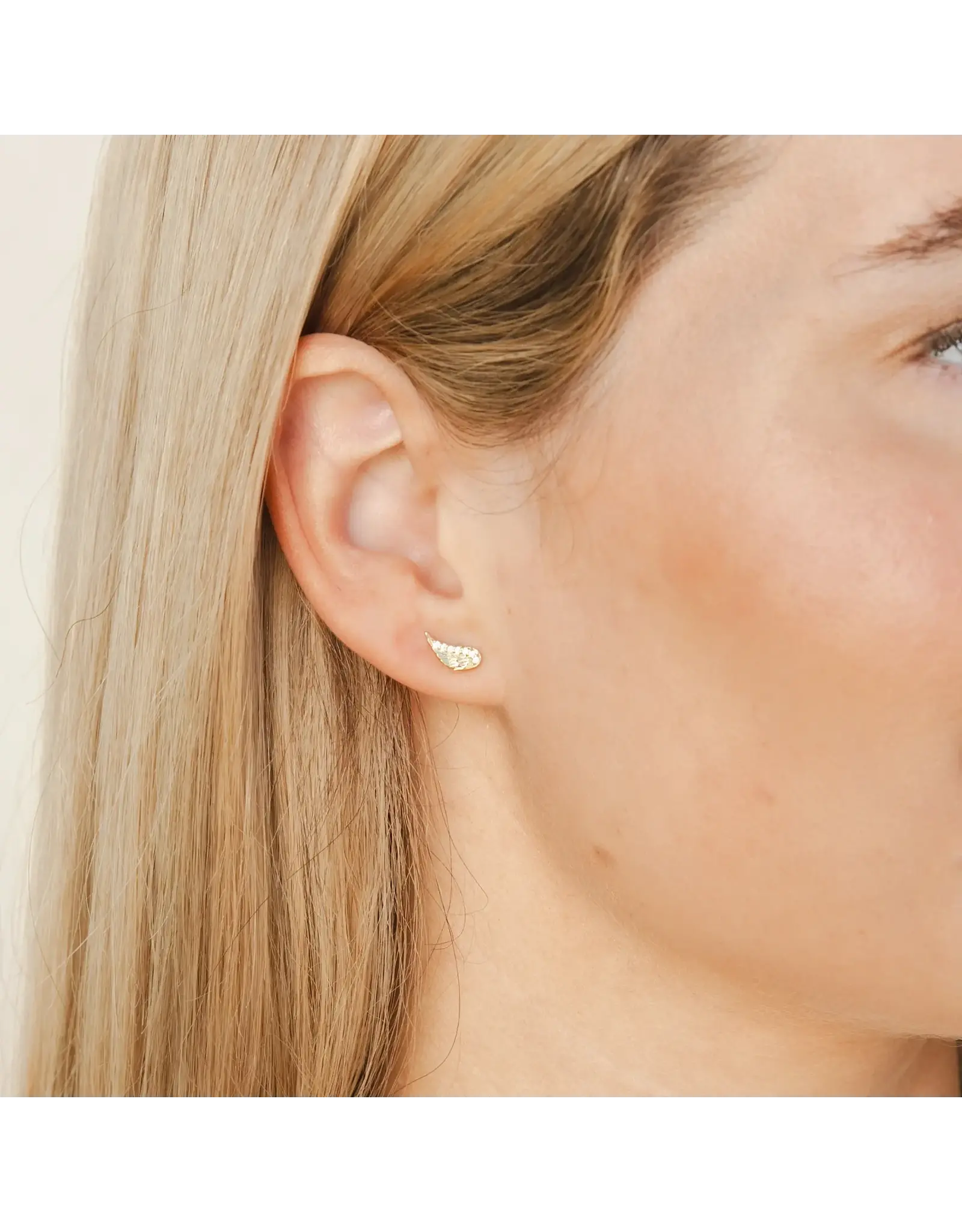 Rizen Rizen 290021GD-CZ Divine Wings Earring Gold