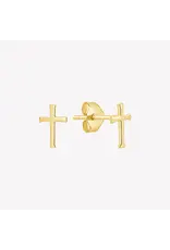 Rizen Rizen 290001GD-CZ Mini Cross Stud Earrings Gold