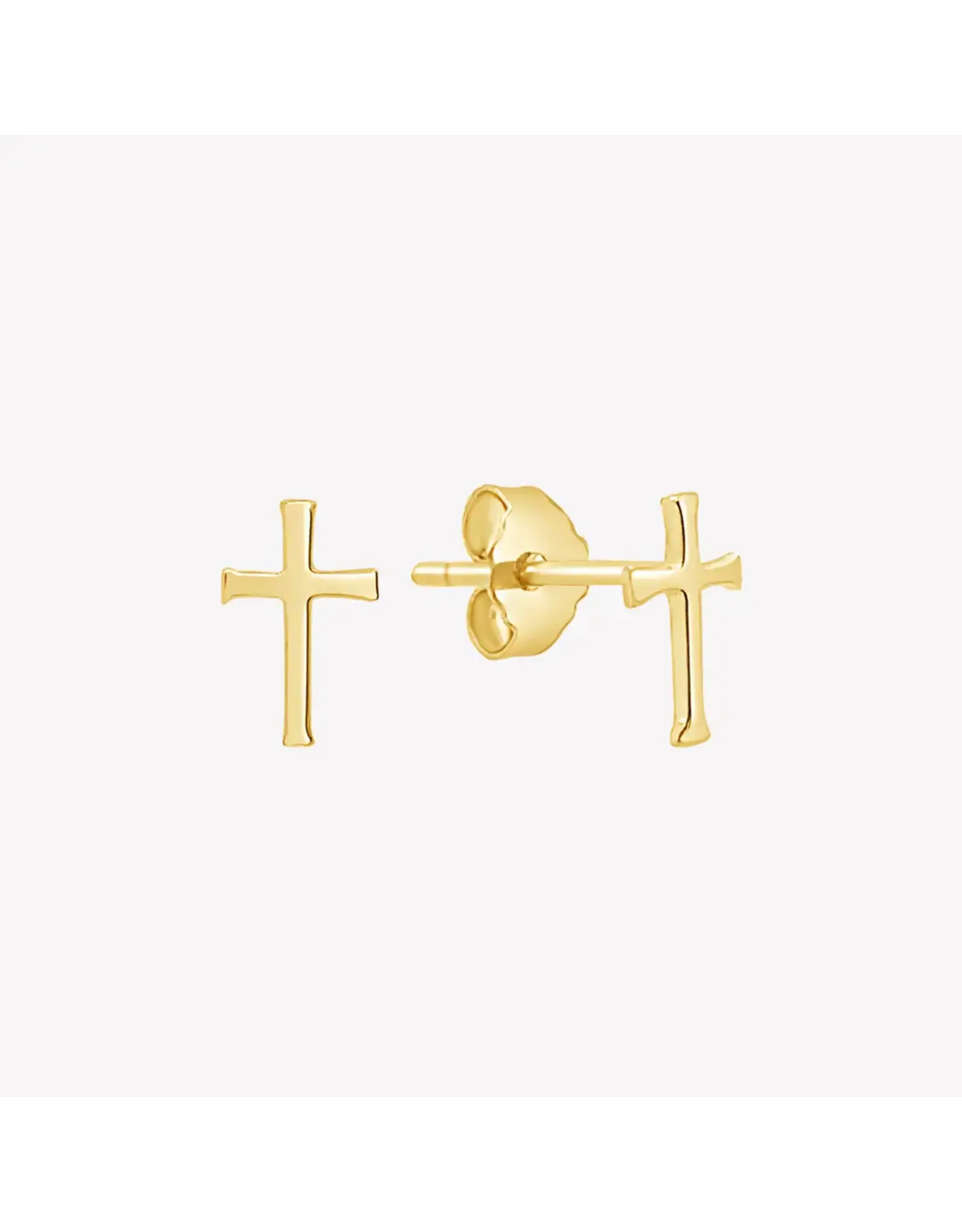 Rizen Rizen 290001GD-CZ Mini Cross Stud Earrings Gold
