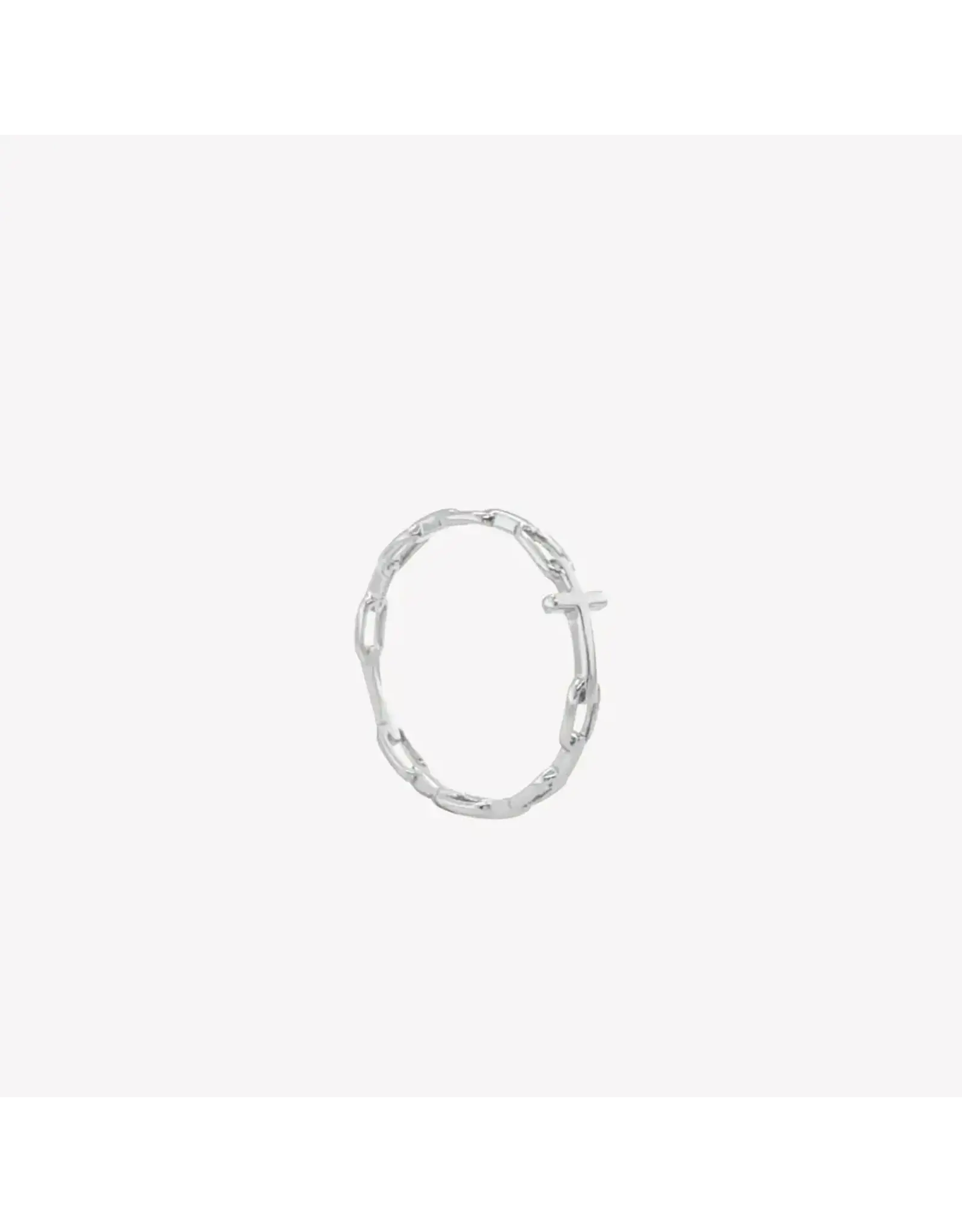 Rizen Rizen 190017SS Chain Breaker Cross Silver Ring