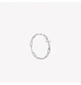 Rizen Rizen 190017SS Chain Breaker Cross Silver Ring