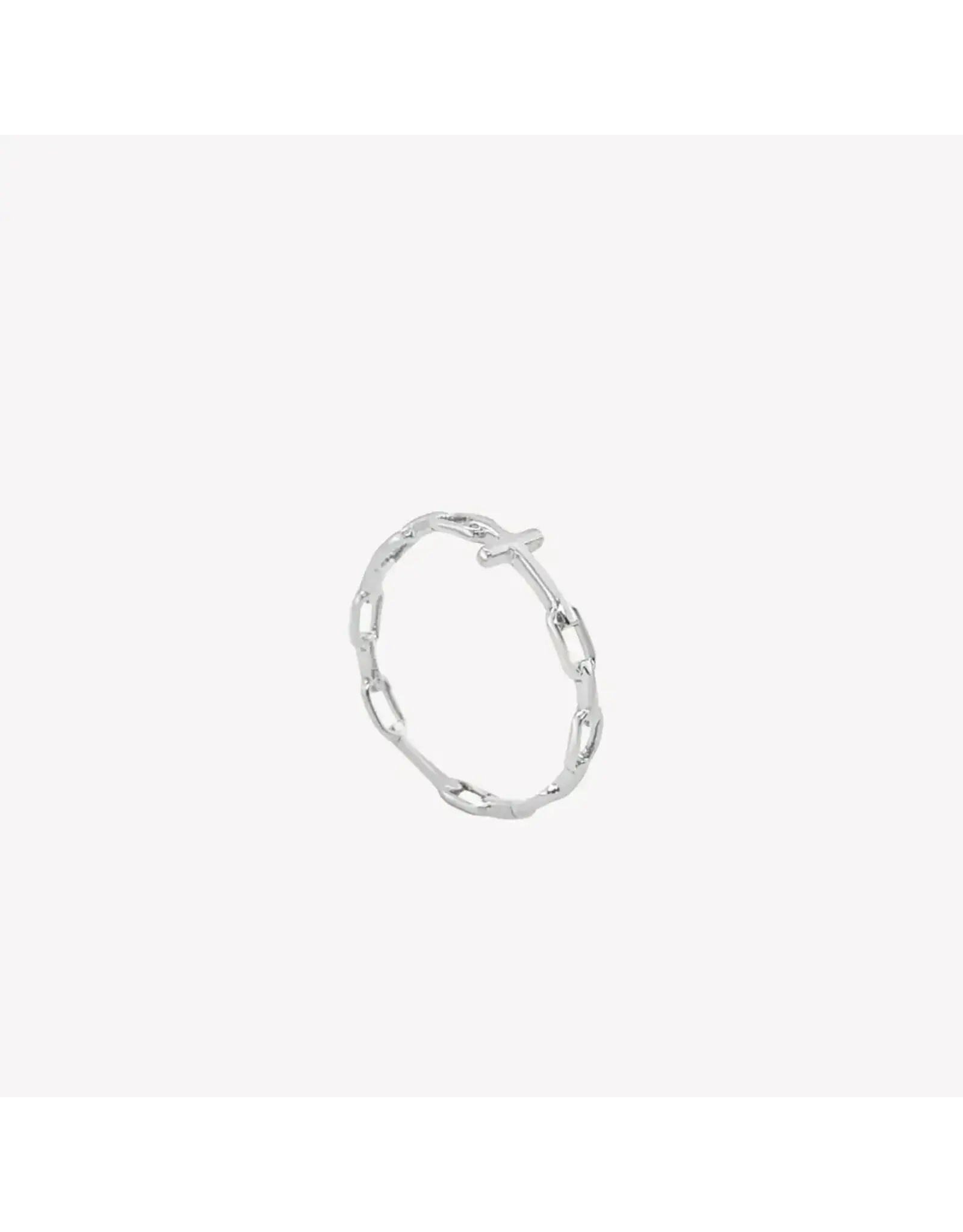 Rizen Rizen 190017SS Chain Breaker Cross Silver Ring