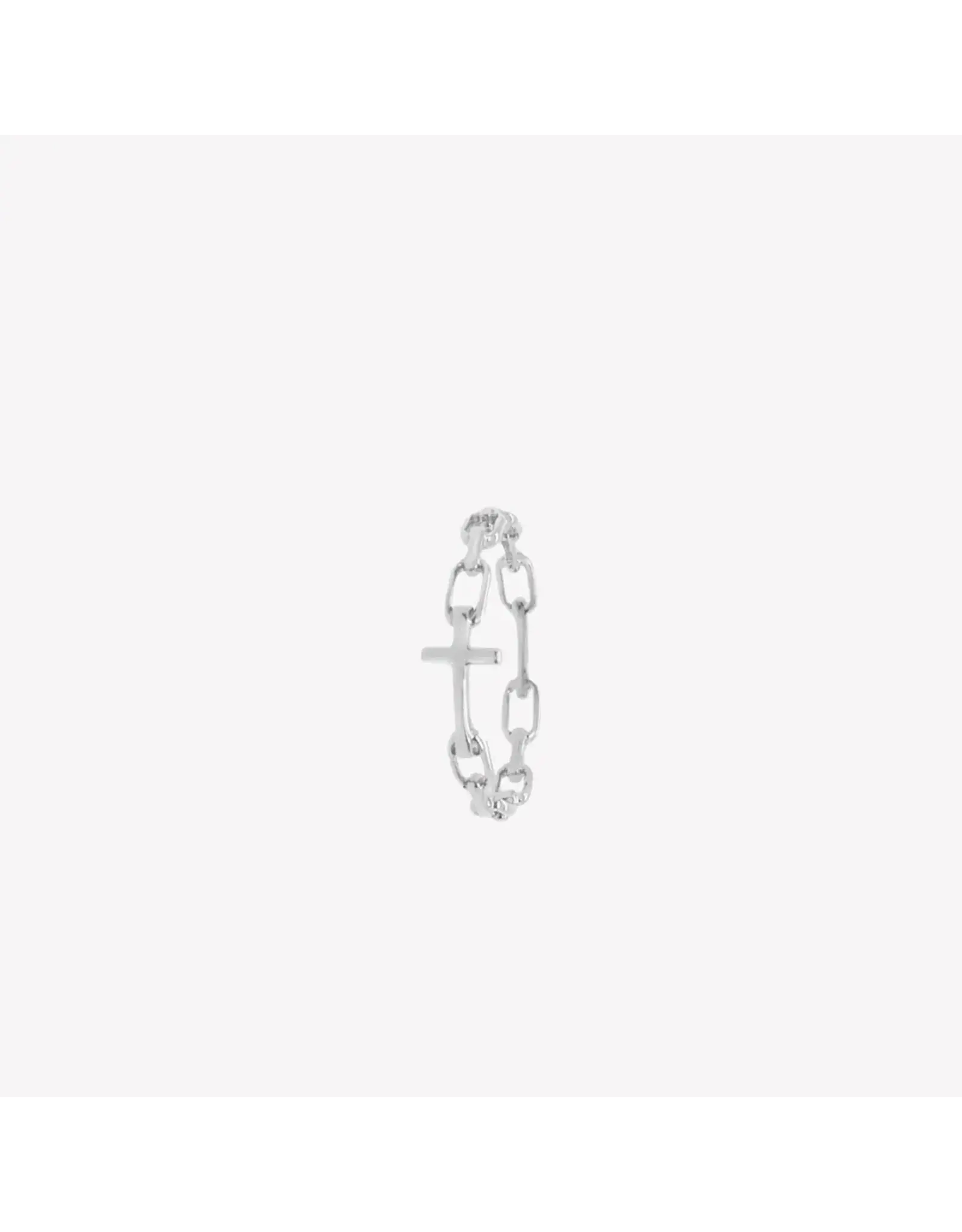 Rizen Rizen 190017SS Chain Breaker Cross Silver Ring