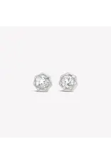 Rizen Rizen 290010SS-WT Ebenezer Solitaire White Stud Silver Earrings
