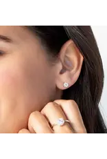 Rizen Rizen 290010SS-WT Ebenezer Solitaire White Stud Silver Earrings