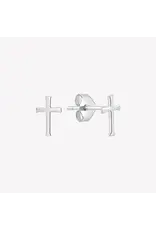 Rizen Rizen 290001SS-CZ Mini Cross Stud Earrings Silver
